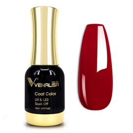 VENALISA Gel Nail Polish, 12ml Claret-Red Color Soak Off UV LED Nail Gel Polish Nail Art Starter Manicure Salon DIY at Home, 0.43 OZ