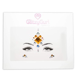 Face Gems Irridescent Temporary Tattoo Stickers Acrylic Crystal Holographic Glitter Stickers Waterproof Face Jewels Rhinestone for Party, Rave Festival, Dress-up (Persian Princess)