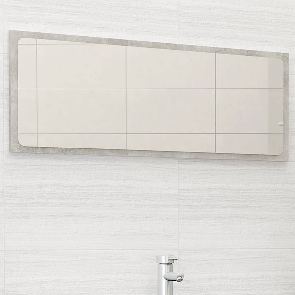 Udorich Bathroom Wall Mirror Engineered Wood Contemporary Design Concrete Gray,