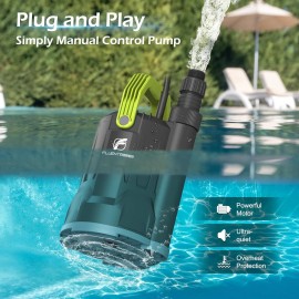 FLUENTPOWER 1/2HP Submersible Sump Pump 2500GPH with Accessories