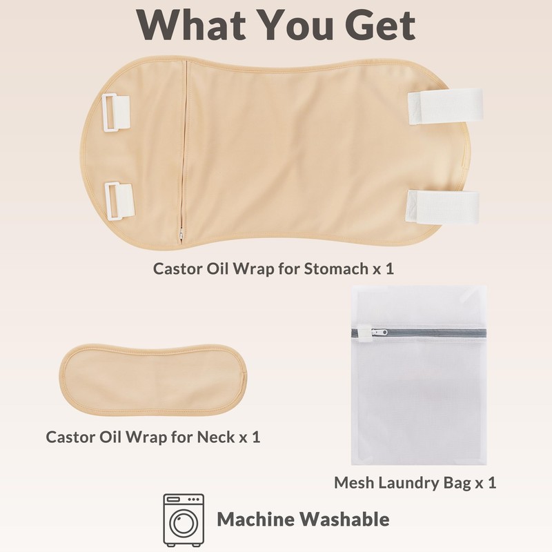 ASONA Organic Castor Oil Pack Wrap for Stomach and Neck