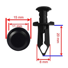 Woodzdon Set of 100 ATV Retainer Fender Clip 8mm Push Pin Splash Guard Body Panel Fastener Fit for Honda Rancher foreman Rubicon Rincon Trx680 Trx650 Trx500 Trx350 Trx300 250Ex for Kawasaki Body Rivet