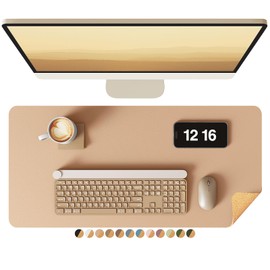 YSAGi - Tapete de computadora de doble cara, protector de computadora de piel de corcho ecológico, alfombrilla de mouse grande para computadora, almohadilla impermeable para computadora, almohadilla