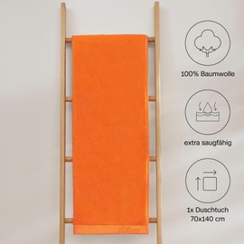 s.Oliver Bath Towel 70 x 140 cm - 100% Cotton, 600 g/m², Soft and Absorbent, Bath Towel Orange