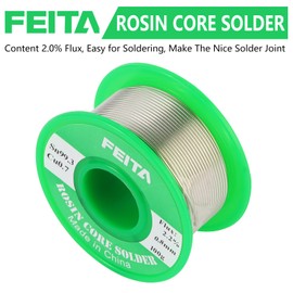 FEITA Sn99.3-Cu0.7 Lead Free Tin Rosin Core Solder Wire for Electrical Soldering, With 2.0% Solder flux, 217℃ Melting Point (0.8mm, 100g)