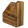 MyGift Premium Hotel Series Solid Acacia Wood Desktop Magazine File