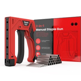 Manual Staple Gun Heavy Duty, ULEEY Upholstery Stapler with 3000 Staples, Hand Stapler Gun for Wood, Fabric, Crafts, Furniture, Compatible with D-Type & T-Type Staples for Home DIY Projects