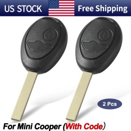 Unbranded 2 Remote Key Fob For Mini Cooper 2002-2005 R50 R52 R53 315MHz PCF7931AS Chip 2B