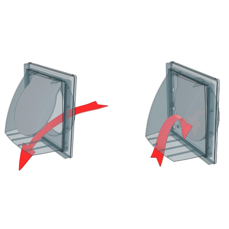 White Wall Vent Hood with Gravity Flap | Durable ASA