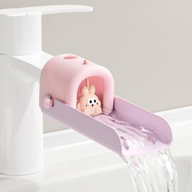 Faucet Extender for Toddlers Sink Easy Use Sink Faucet Extenders with Temperature Sensitive, Kids Hand Washing Faucet Extension for Bathroom Sink, Kitchen Pink