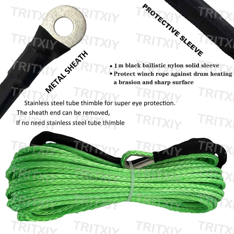 Synthetic Winch Rope 5/16 Inch x 50 ft 8300LBs with
