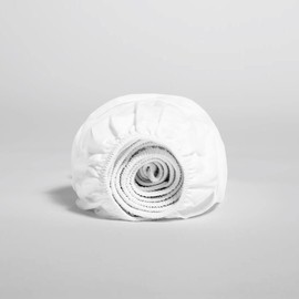 100% Cotton Full Size Fitted Sheet Arctic White, Breathable & Lightweight Fitted Bed Sheet, Easy Fit 17 Deep Pocket Fitted Sheet Only, Cool & Crisp Percale Bottom Sheet (54 W x 75 L)