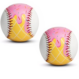 2Pcs Ice Cream Baseball Cute Drip Ice Cream Practice Baseball Standard 9"