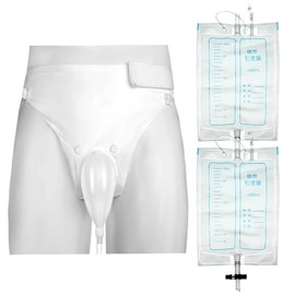 Geiserailie 3 Pcs Urinals for Men Urine Collection Bag Catheter for Men Urinary Incontinence Kit Reusable Silicone Urine Collector Portable Wearable Male Incontinence Products for Elderly Bedridden