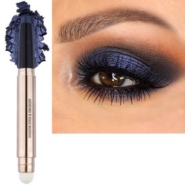 LGSZGDCN Black Bule Eyeshadow Stick, Cream Smooth Shimmer Single Eyeshadow Pencil, Hypoallergenic Waterproof Long Lasting Eye Shadow Highlighter Stick, Blue Eye Primer Liquid Eyeshadow