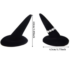 Honbay 2PCS Black Velvet Finger Ring Display Stand Organizer Stand