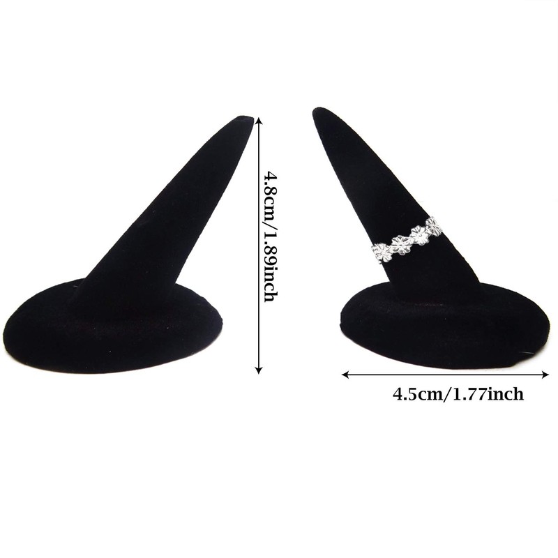 Honbay 2PCS Black Velvet Finger Ring Display Stand Organizer Stand