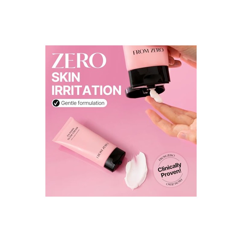 FROM ZERO EX-PDRN Glow Cream with Crystal Ceramide, Face Moisturizer,