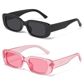 JASPIN Rectangle Sunglasses for Women Men Trendy Y2k Retro 90s Sun Glasses UV400 Protection Cool Square Frame