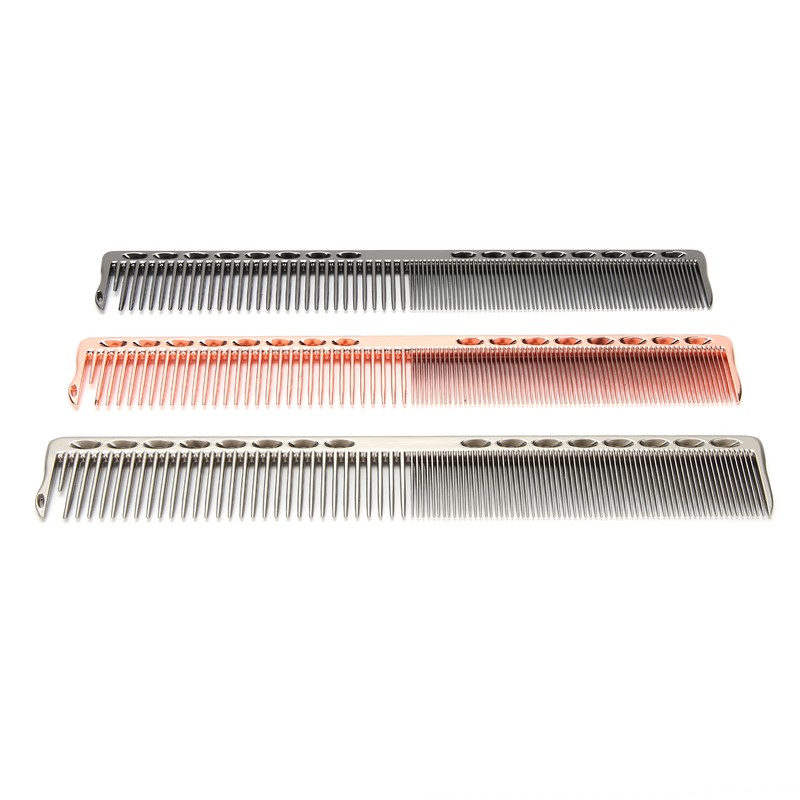3pcs Space Aluminum Comb Set AntiStatic Wide Fine Tooth Hair