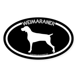CafePress Weimaraner Black Oval Sticker Oval Car Bumper Sticker