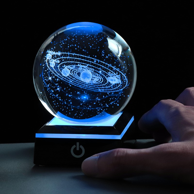 3D Solar System Model Crystal Ball 80mm 3.15inch - Outer