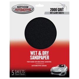 Rust-Oleum Automotive 2000 Grit Wet and Dry Sandpaper 5 Sheets