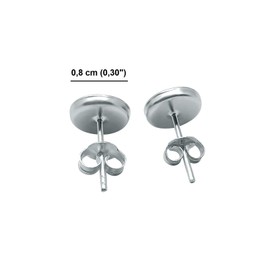 MYSTIC JEWELS By Dalia - Small Turkish Evil Eye Crystal Earrings - 925 Sterling Silver (Navy Blue)