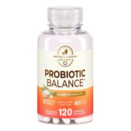 Nature's Therapy Enzimas Digestivas, Probioticos,Flora Intestinal Sana 80 Mill, Sin sabor