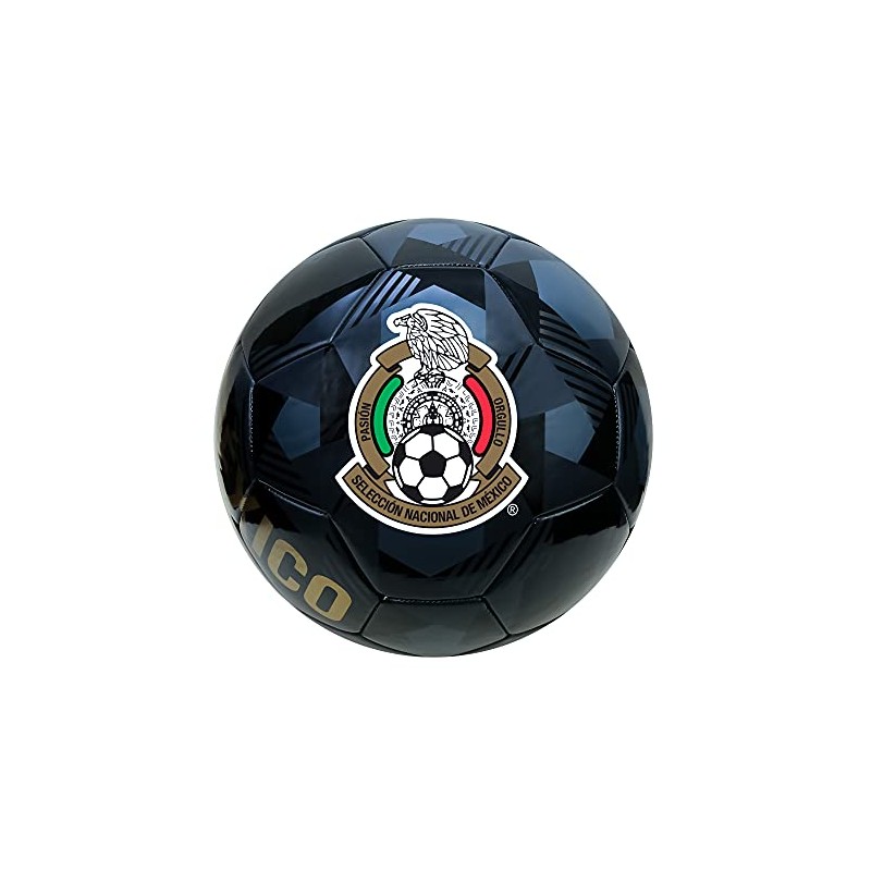 Icon Sports FMF Mexico National Football Team Soccer Ball, Black,