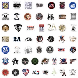 100 Pack American 2nd Amendment Stickers Gun Stickers Laptop Waterproof Phone Vinyl Stickers for Kids Teens Adults Decal for Laptop, Phone, Car, Water Bottle