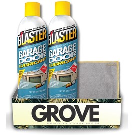 Blaster Garage Door Lubricant Spray 9.3 oz Bundle with Microfiber Cloth - Garage Door Lube for Tracks, Hinges, Rollers & Springs - Silicone Spray Lubricant for Metal Parts - (3 Items)