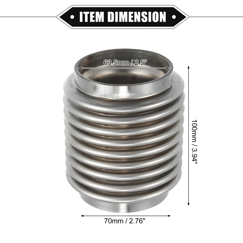 carpopart 2.5"x3.94" Universal for Car Auto Exhaust Flexible Pipe Exhaust