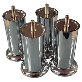 Just Accessories Luxury Quality Chrome Legs Furniture Feet For Sofas - Beds - Chairs Stools 50-120mm + M8 T Nuts (4, 120mm)