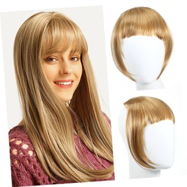 Baluue Clip in Wispy Bangs with Temples Lightweight Synthetic Hair Extensions for Women Easy Application Faux Bangs Clip Fashionable Fringe for Daily Use Special Occasions