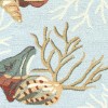 Homeroots 8' Blue Seashell and Coral Hand Tufted Runner Rug