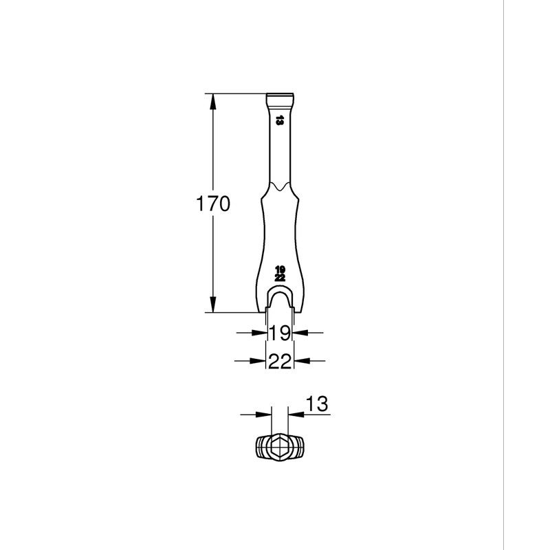 GROHE Installation Tool 3-in-1 (for Single-Lever Basin Tap), Blue, 14146000