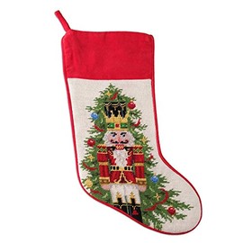 Peking Handicraft 31SJM10059MC Nutcracker Needlepoint Christmas Stocking, 18-inch High