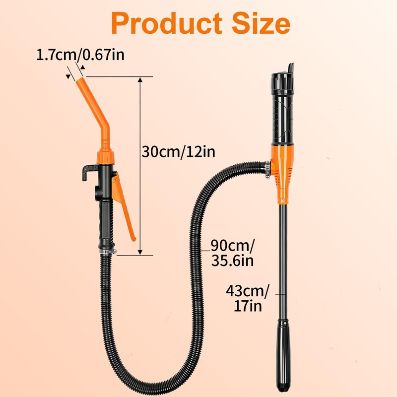 Portable Fuel Transfer Pump, 2.8 GPM Portable Battery Powered Gas