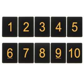 PATIKIL 10PCS Rectangle Number Tags 1-10, 3x4CM Number Key Tags Plastic Numbered for Organizer Drawing Prizes Field Sales Clothes Labels, Black Yellow