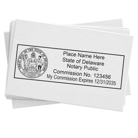 MaxLight Premium Pre-Inked Notary Stamp - 7/8 x 2-1/4, State Compliant, Ideal for Delaware Notary Public Use