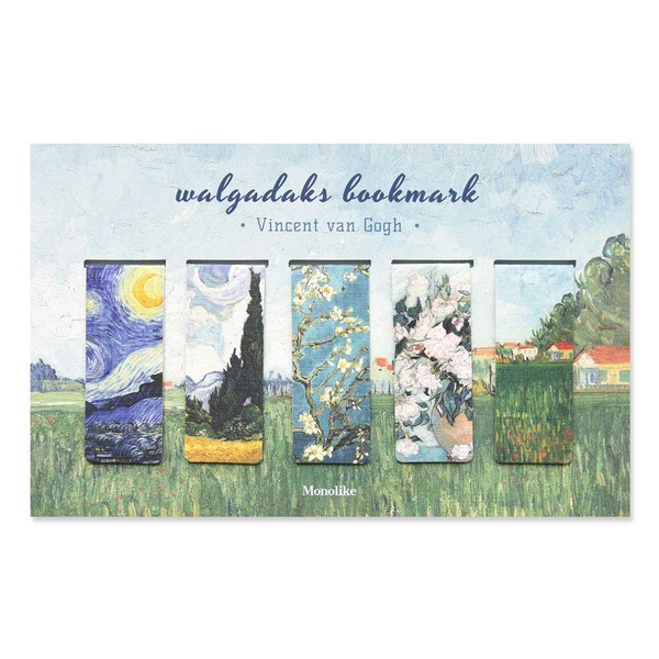 モノライク マグネット式 しおり バンゴッホ Van Gogh Bookmarks 5個 セットマグネットブックマーク
