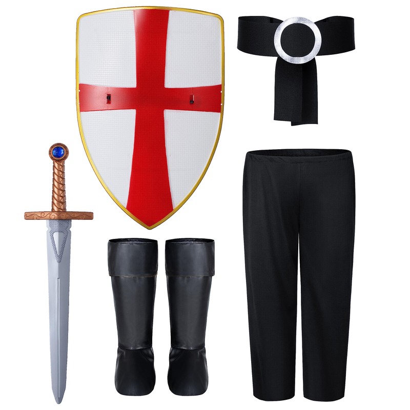 KAIPUTE Boys Medieval Knight Costume for Kids Role Play Party