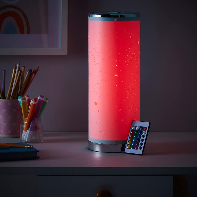 LITECRAFT Glow Starburst Table Lamp Cylinder Colour Changing LED Base