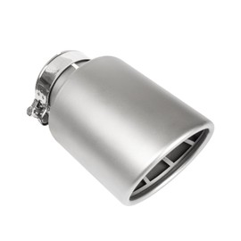 Krtopo Car Exhaust Tailpipe Muffler Tip Fit for 2.5"(63mm) Inlet Exhaust Pipe Stainless Steel End Pipe 4”(101mm) Outlet Modification Rear Tailpipe End Throat (Straight Silver)