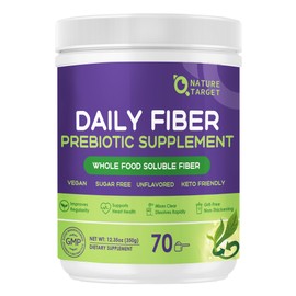 Daily Fiber Supplement - Soluble Prebiotic Fiber Powder for Gut Health, Whole Food High Fiber for Digestive Health & Regularity, Unflavored Clear Mixing Powder, Gluten & Sugar Free, Keto - 70 Servings
