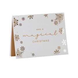 UK Greetings - Box of 8 Gold Foiled Snowflake Mind Charity Christmas Cards Luxury Quality 557003
