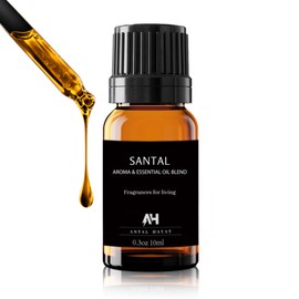 Santal Diffuser Oil 10ml – Luxury Hotel Scent for Home – Sandalwood, Leather & Cedar – Essential Oil Blend Inspired by Santal Perfume – Aroma Oil for Diffuser & HVAC