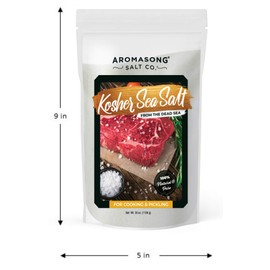 Aromasong 100% Natural Sea Salt, Kosher Salt Grain, Large Bulk 2.43 Lb Resealable Bag, All Natural, Unrefined, Gluten Free, Grinder Refill, Sea Salt for Daily Cooking or To Use as Pickling Salt