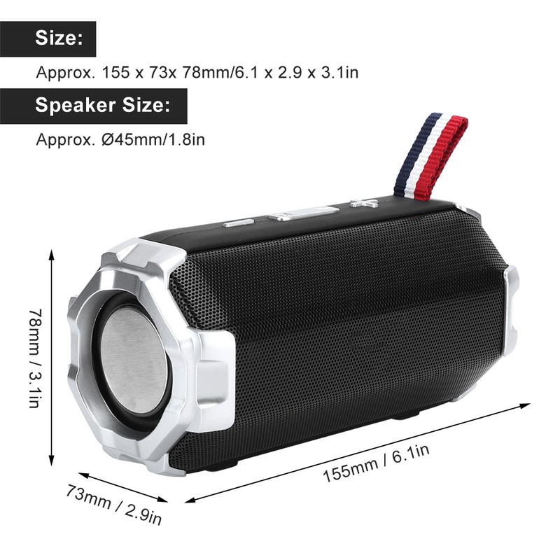 Rechargeable Bluetooth Speaker Portable Outdoor Subwoofer Dual Loudspeaker Support U